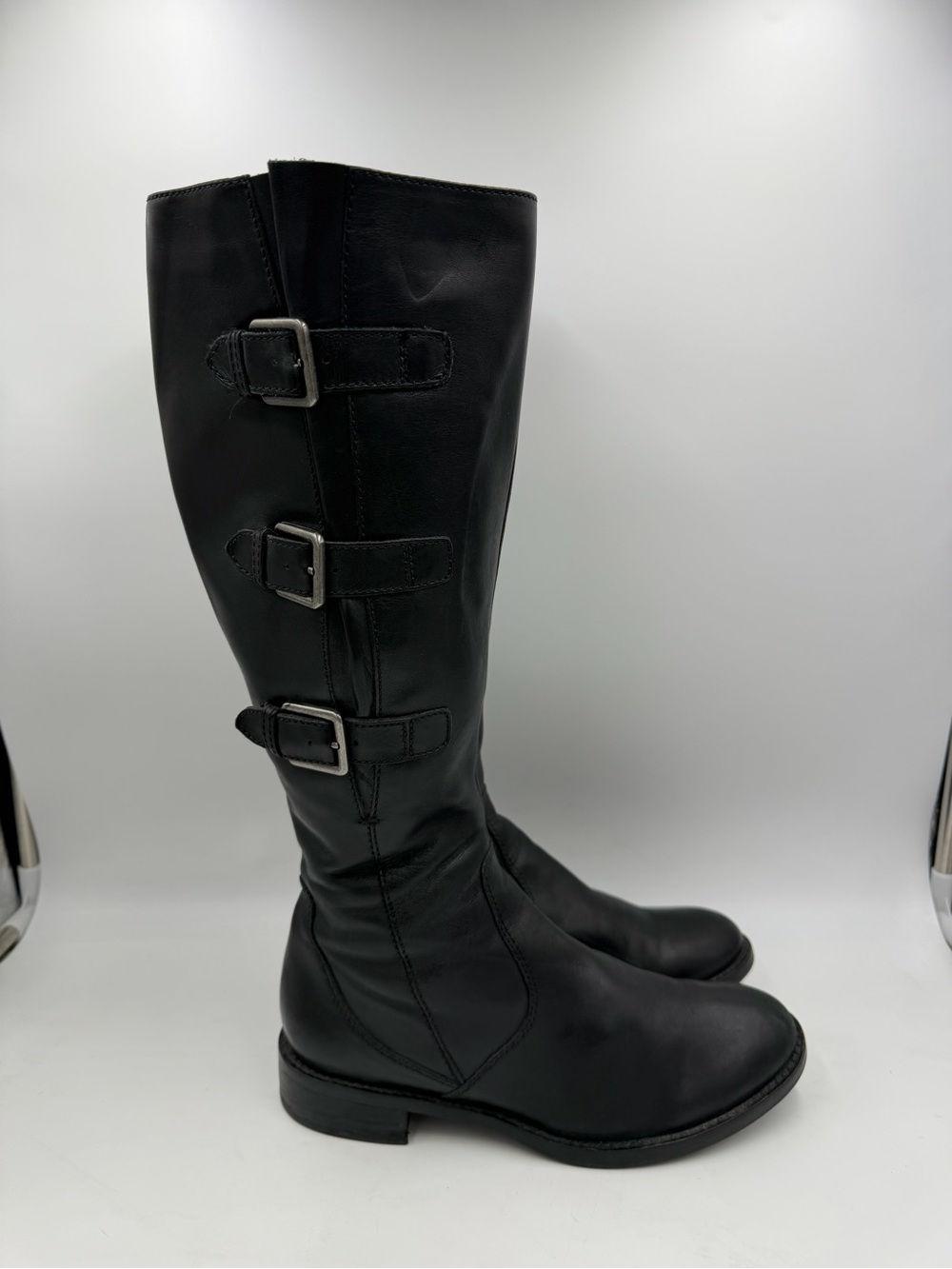 ECCO Hobart 25MM Black Leather Knee High Riding Boots Women’s EU 37 US 6-6.5